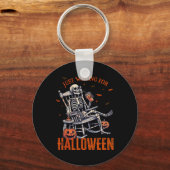 Wachten op Halloween Skeleton Halloween Part Sleutelhanger (Voorkant)