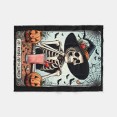 Wachten op Halloween Skeleton Pet heksen Fleece Deken (Voorkant (Horizontaal))
