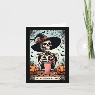 Wachten op Halloween Skeleton Pet heksen Kaart