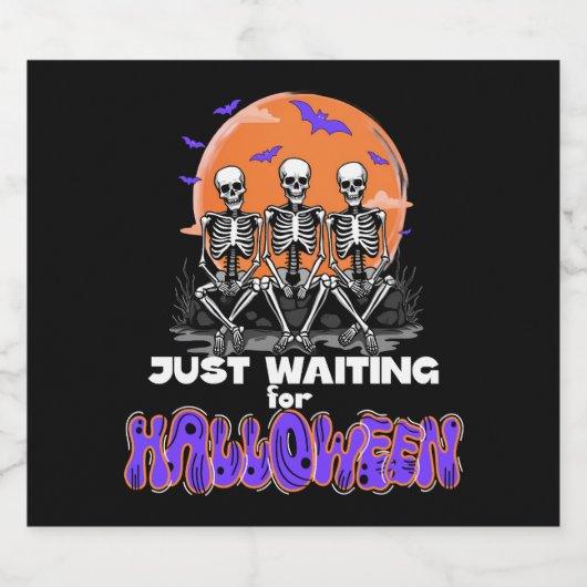 Wachten op Halloween, Skeleton Schattige Bier Etiket (Enkel label)