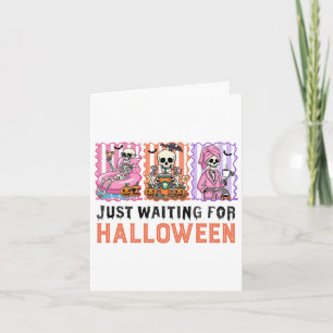 Wachten op Halloween Skeleton Spooky Summer Kaart