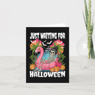 Wachten op Halloween Skeleton Spooky Summer Kaart