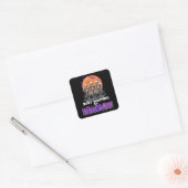 Wachten op Halloween Skeleton Spooky Vierkante Sticker (Envelop)