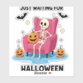 Wachten op Halloween Skeleton Sticker (Vel)