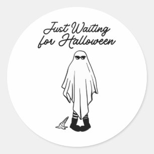 Wachten op Halloween Spooky Ghost Summer Hall Ronde Sticker