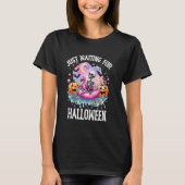 Wachten op Halloween Spooky Skeleton Jack O T-shirt (Voorkant)
