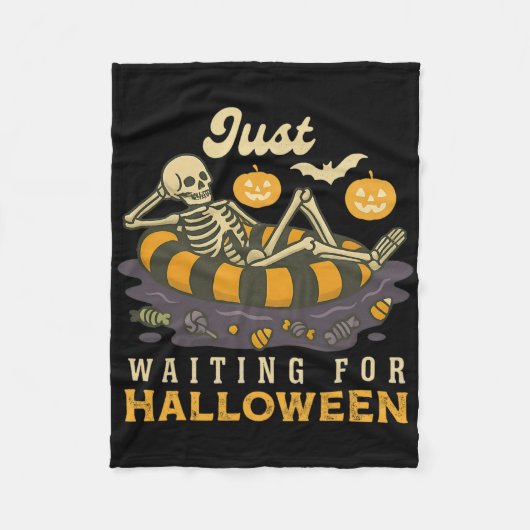 Wachten op Halloween Spooky Skeleton Trick Fleece Deken (Voorkant)