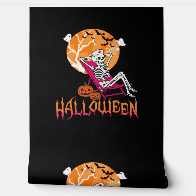 Wachten op Halloween Summer Nurse Skeleton P Behang (Afrollen)