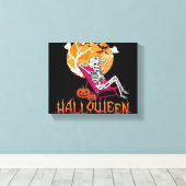Wachten op Halloween Summer Nurse Skeleton P Canvas Afdruk (Insitu (Houten vloer))