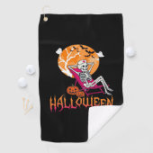 Wachten op Halloween Summer Nurse Skeleton P Golfhanddoek (Insitu)