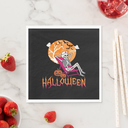 Wachten op Halloween Summer Nurse Skeleton P Servet (Insitu)
