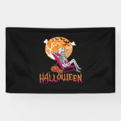 Wachten op Halloween Summer Nurse Skeleton P Spandoek (Horizontaal)