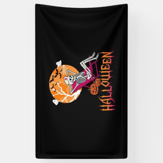 Wachten op Halloween Summer Nurse Skeleton P Spandoek (Verticaal)