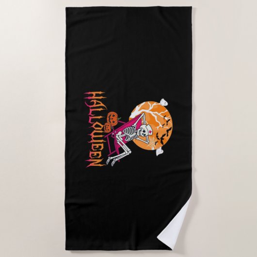 Wachten op Halloween Summer Nurse Skeleton P Strandlaken (Voorkant)