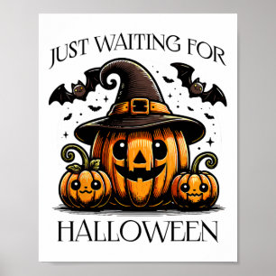 Wachten op Halloween Summer Spooky Pumpkin Poster