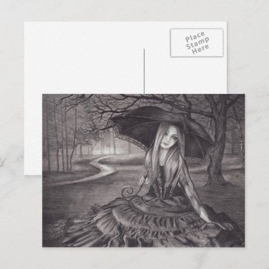 Wachten op het Briefkaart van de gevampier op het  (Voorkant / Achterkant)