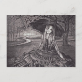 Wachten op het Briefkaart van de gevampier op het