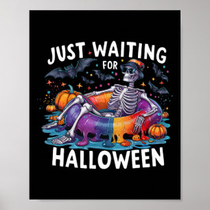 Wachten op het griezelige seizoen van Halloween Poster