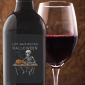 Wachten op het Halloween Wine Label | grappig Wijn Etiket