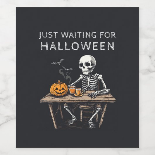 Wachten op het Halloween Wine Label | grappig Wijn Etiket (Enkel label)