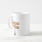 Wachten op het juiste man grappige single koffiemok (Voorkant links)