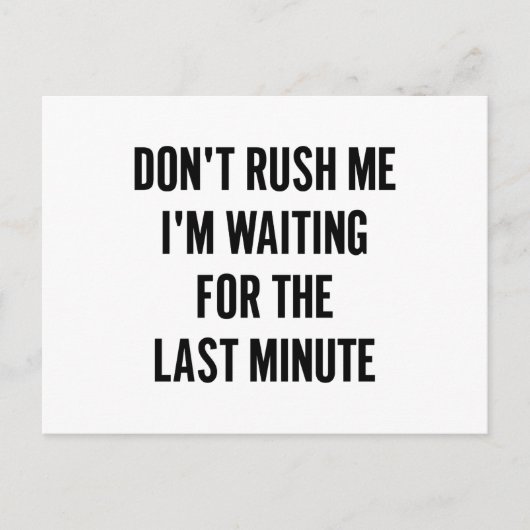 Wachten op het laatste moment briefkaart (Voorkant)