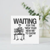 Wachten op het nieuwe jaar dat ik ga Shows Feestdagenkaart (Staand voorkant)