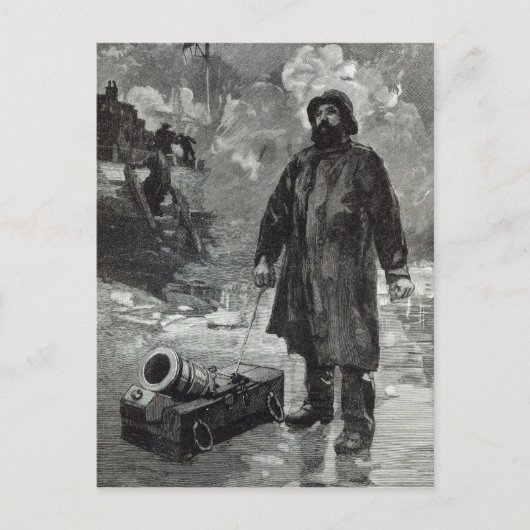 Wachten op het signaal briefkaart (Voorkant)