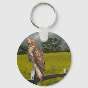 Wachten op het Storm - Red tail Hawk Sleutelhanger