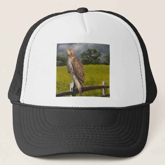 Wachten op het Storm - Red tail Hawk Trucker Pet (Voorkant)