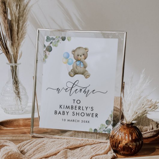 wachten op het welkomstteken van het griekse baby poster