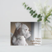 Wachten op het witte Briefkaart (Staand voorkant)