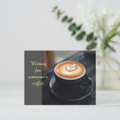 Wachten op iemands koffie briefkaart (Staand voorkant)