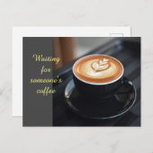 Wachten op iemands koffie briefkaart (Voorkant / Achterkant)