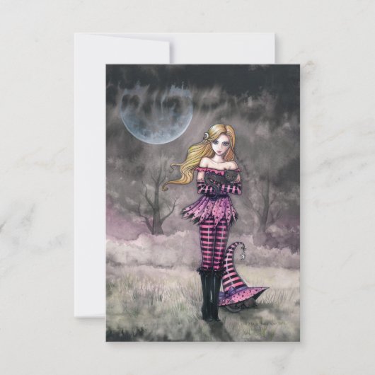 Wachten op je tijdens Midnight Halloween Briefkaar Kaart (Voorkant)