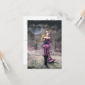 Wachten op je tijdens Midnight Halloween Briefkaar Kaart (Voorkant / Achterkant in situ)