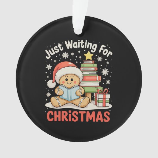 Wachten op kerst peperkoek boek lezen ornament (voorkant)