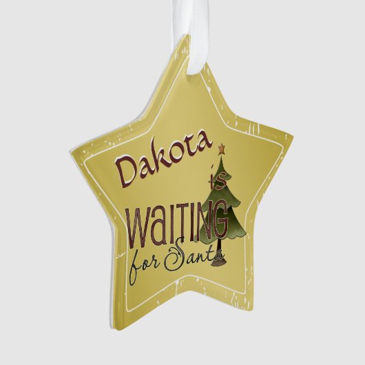 Wachten op kerstboom gepersonaliseerd ornament (voorkant)