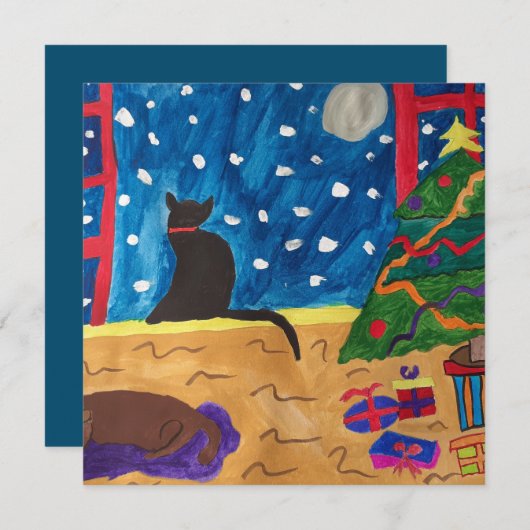 Wachten op kerstkerstkaartje (Voorkant / Achterkant)