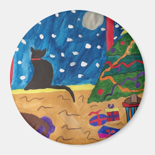 Wachten op kerstmagneet magneet (Voorkant)