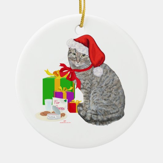Wachten op Kerstman Keramisch Ornament (Voorkant)