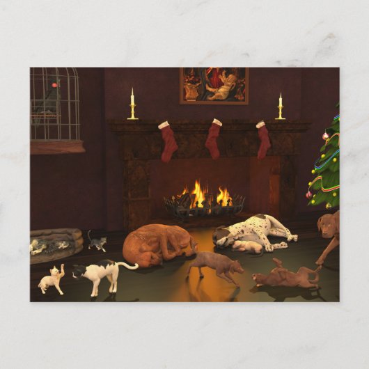 Wachten op kerstmis briefkaart (Voorkant)