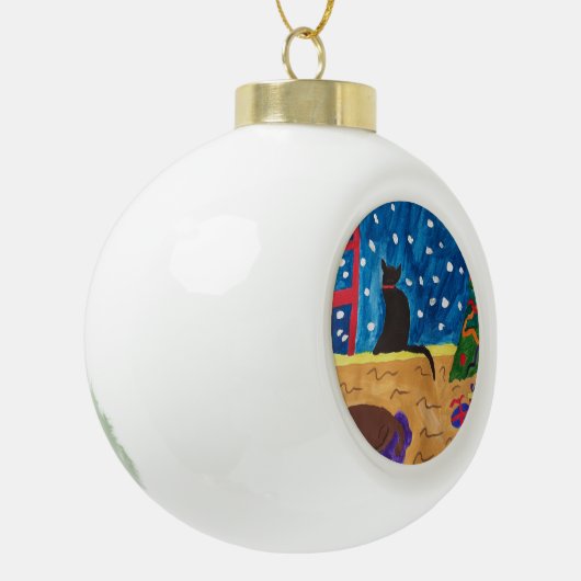 Wachten op Kerstmis Keramische Bal Ornament (Links)