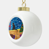 Wachten op Kerstmis Keramische Bal Ornament (Rechts)