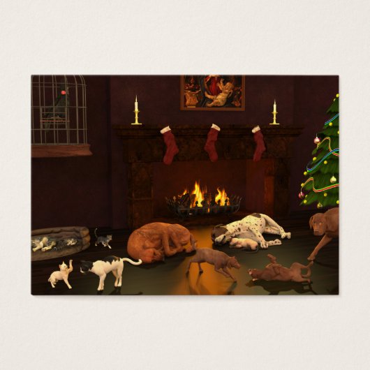 Wachten op kerstmis visitekaartje (Voorkant)