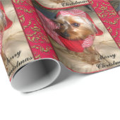 Wachten op Kerstmis YorkieGloss Cadeaupapier (Rol Hoek)