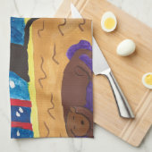 Wachten op kersttheehanddoeken theedoek (Quarter Fold)