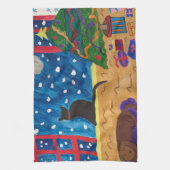 Wachten op kersttheehanddoeken theedoek (Verticaal)