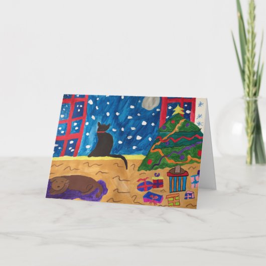 Wachten op kerstWenskaart Feestdagen Kaart (Voorkant)