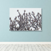 Wachten op lente — Dogwood Tree in Ice Canvas Afdruk (Insitu (Houten vloer))